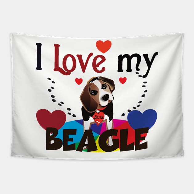 I love my Beagle Tapestry by Made2inspire