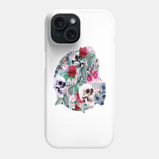 Flowers and Skulls (Pink) Phone Case