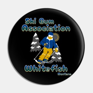 Ski the trees Ski Bum Association whitefish Montana chapter Pin