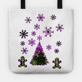 Kaleidoscope Christmas Green and Purple Tote