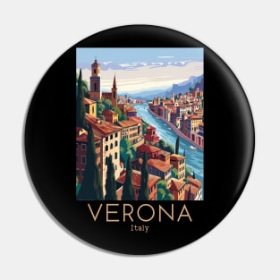 A Vintage Travel Illustration of Verona - Italy Pin