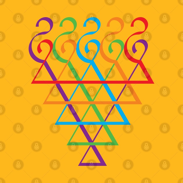 Indian Symbol of Knowledge and Wisdom Saraswati Yantra colorful Flat Design by GeeTee