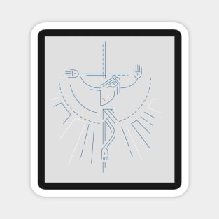 Jesus Christ at the Cross Illustration Magnet