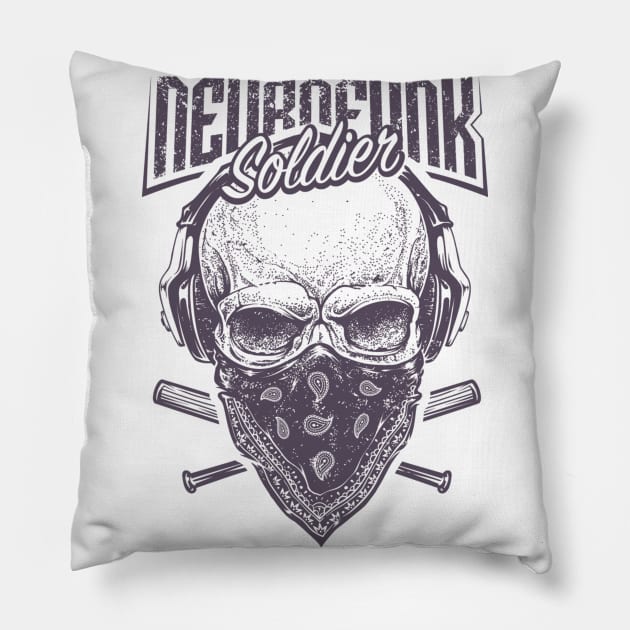 Solider Face Pillow by MeksFashion