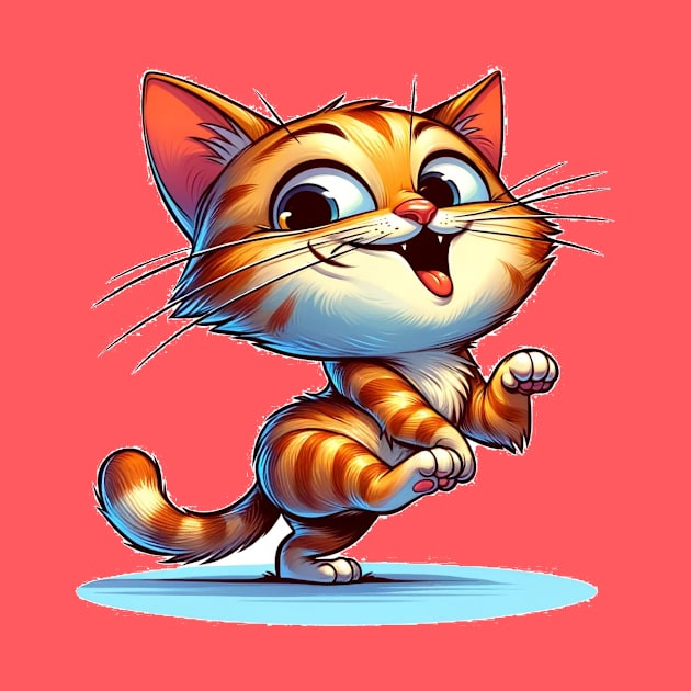 Fun-Loving Feline: Quirky Cat Cartoon by Choc7.YT