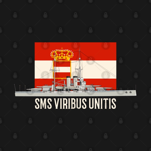 SMS Viribus Unitis Austro-Hungarian Battleship Diagram Historic Flag Gift by Battlefields