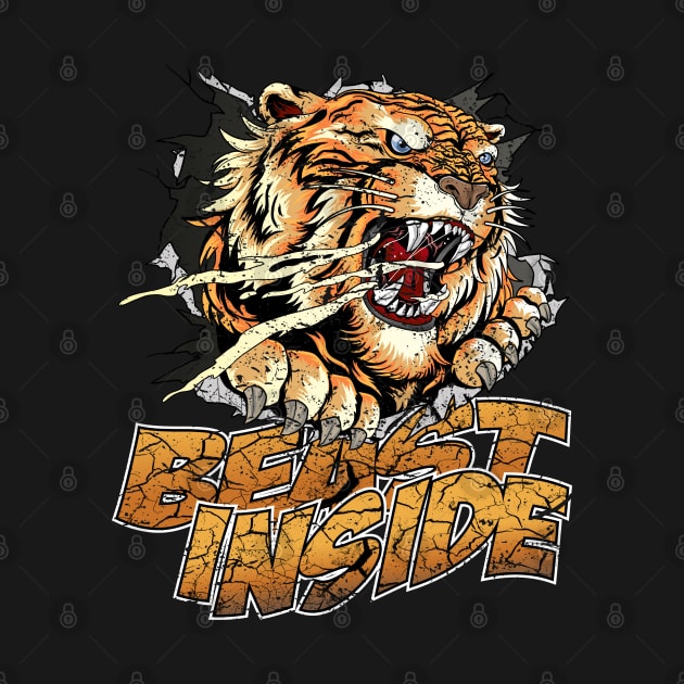 Beast Inside Tiger Head by RockabillyM