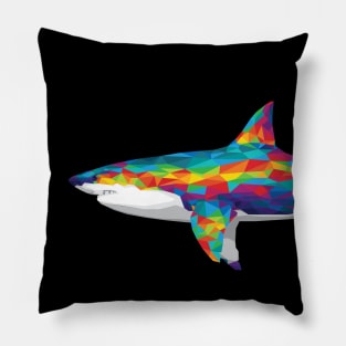 Rainbow Geometric Shark Pillow