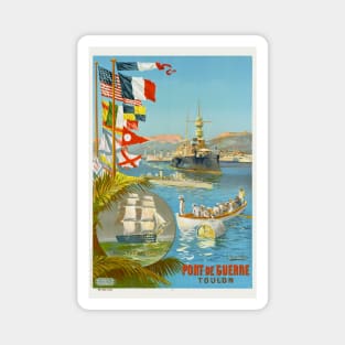 Port de Guerre. Toulon. France Vintage Poster 1901 Magnet