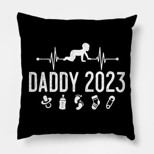 First Time Dad Promoted to Daddy Est 2023 Pillow