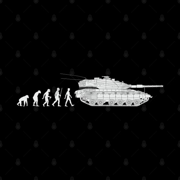 Comic evolution of a man into a Merkava Mk 4 tank by FAawRay