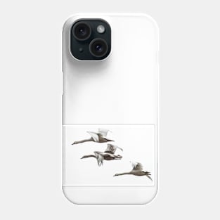 Flying swans on a white background - The dream of freedom! Design by Salogwyn Life Art Phone Case