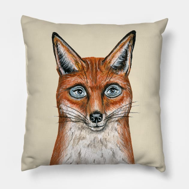 Red fox face Pillow by KayleighRadcliffe
