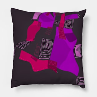 Mazipoodles Dreamy Egyptian Collage Amethyst Raspberry Gray Pillow