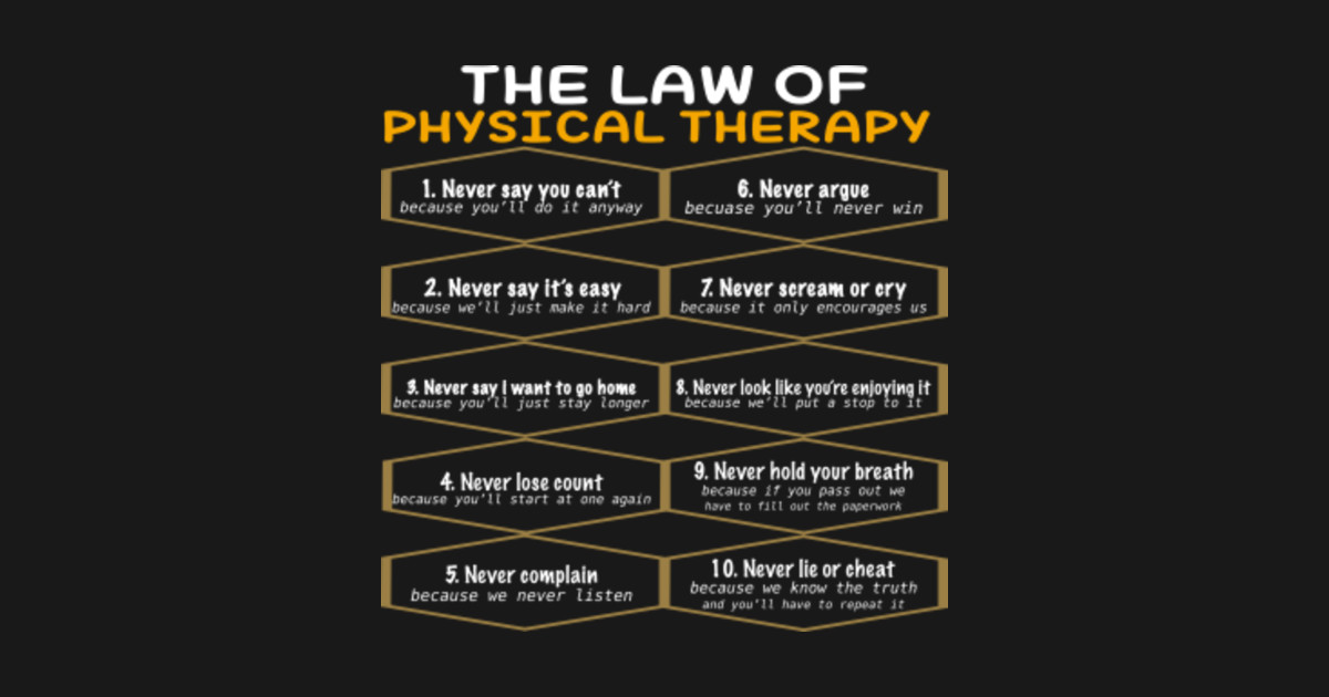 The Laws Of Physical Therapy Awesome Therapist Gift - The Laws Of
