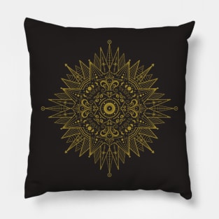 Sun and Moon Mandala Abstract Design Pillow