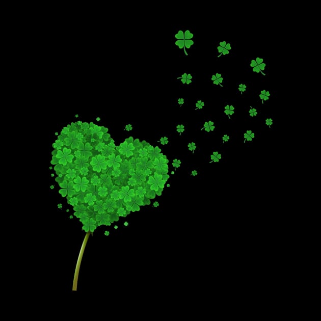 Heart Dandelion St Patrick_s Day Shamrock by Manonee