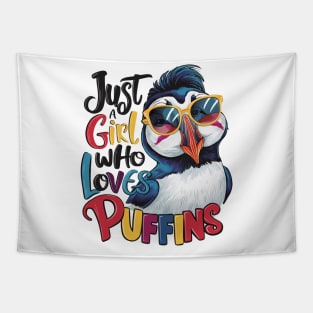 Just A Girl Who Loves puffins Tapestry