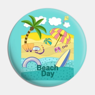 Hello Summer - Beach Day Pin