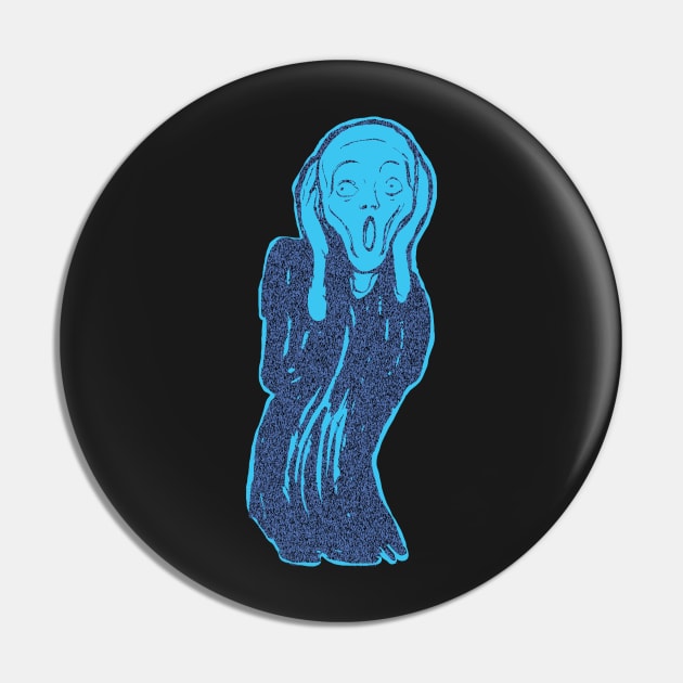 The Scream  minimalized Lollipop Blue Pin by pelagio