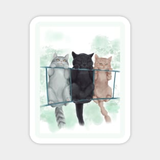 猫咪三人组 cat threesome Magnet