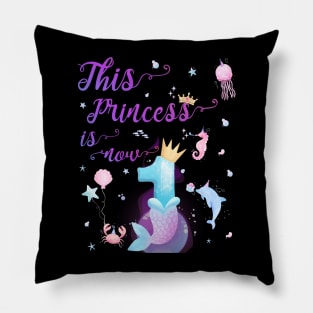 This Princess Is Now One Year Old 1st Cute Girl Birthday Pillow