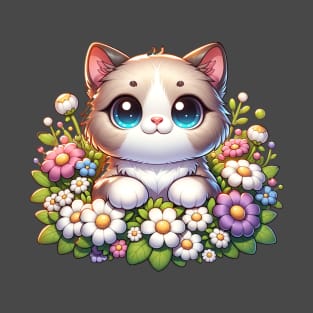 Cat in flowers T-Shirt