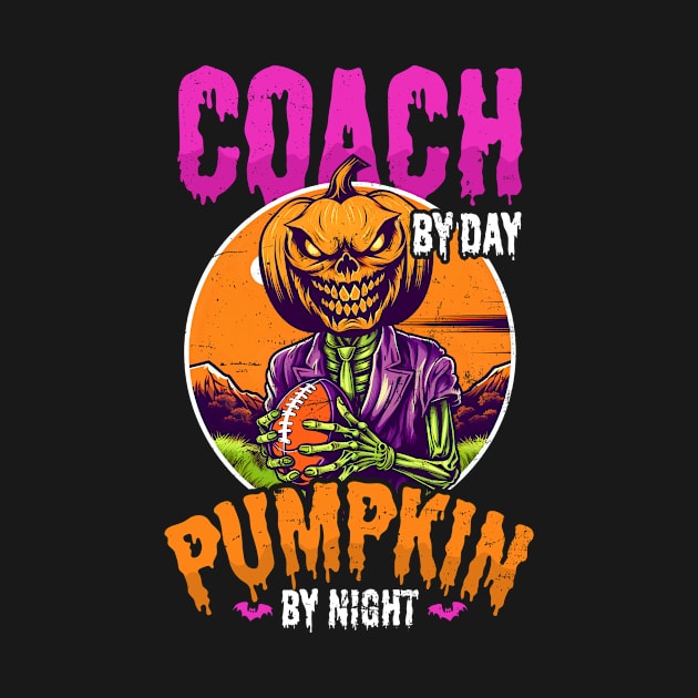 Halloween Coach Shirt | Coach Day Pumpkin Night Football by Gawkclothing