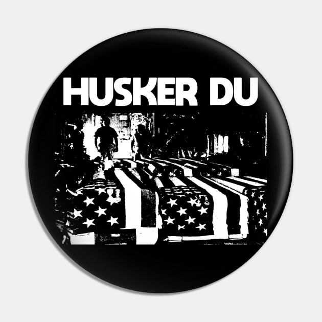 Husker Du - Black and white Vintage Pin by The Geek Underground 