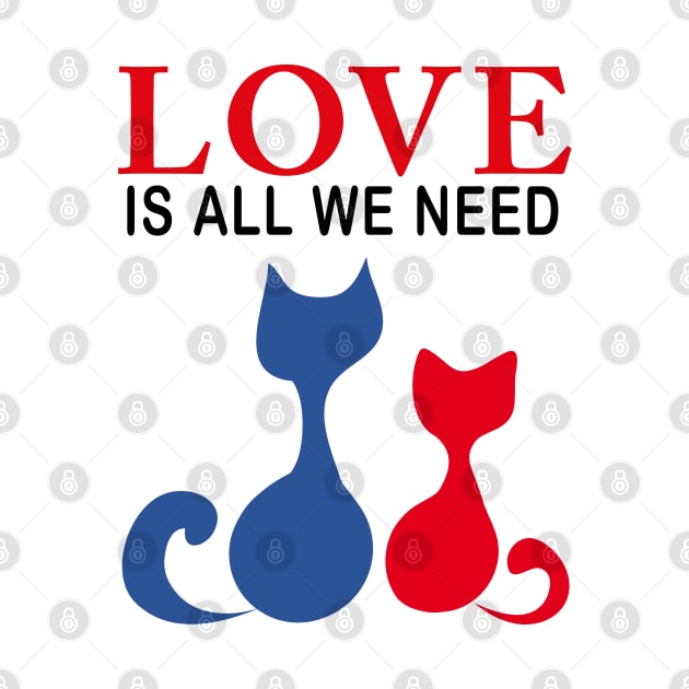 Love is all we need Cat Couple by HappyGiftArt