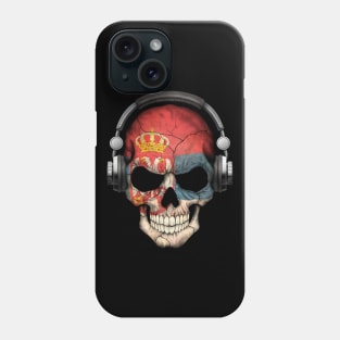 Dark Skull Deejay with Serbian Flag Phone Case