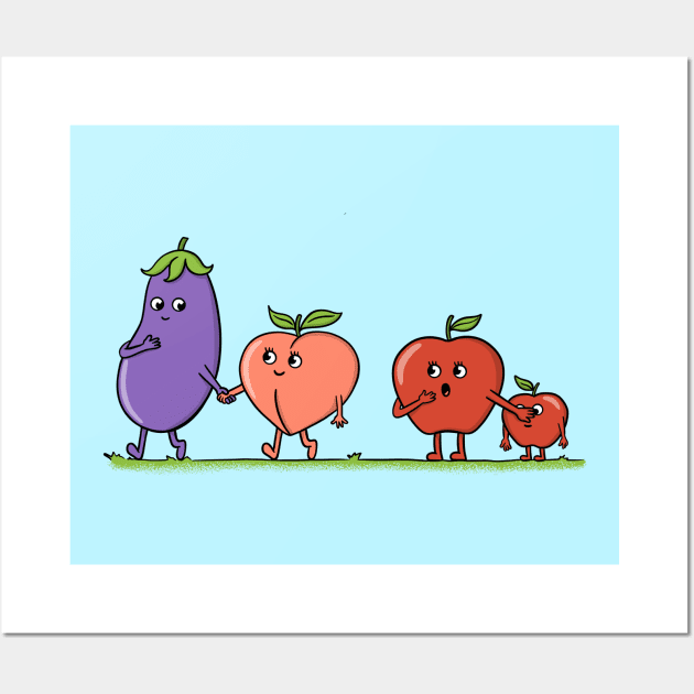 Eggplant and Peach Poster for Sale by coffeeman