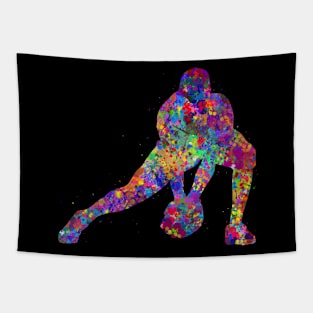 Baseball catcher watercolor art Tapestry