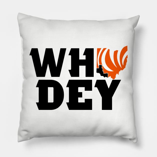 WHO DEY, Cincinnati Football Pillow by FanSwagUnltd