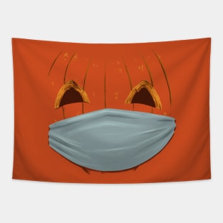 It's never too early for Halloween pumpkin face mask Tapestry