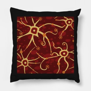 neural network - red and yellow pattern Pillow