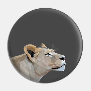 Low Poly Lioness Pin