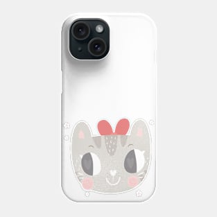 Girls Kitty Face Design 2 Phone Case