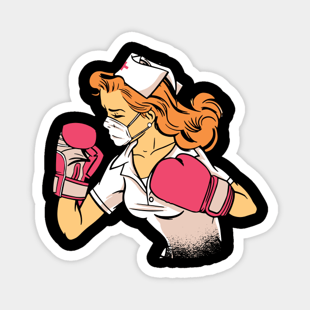 Fighting nurse Magnet by Black Phoenix Designs