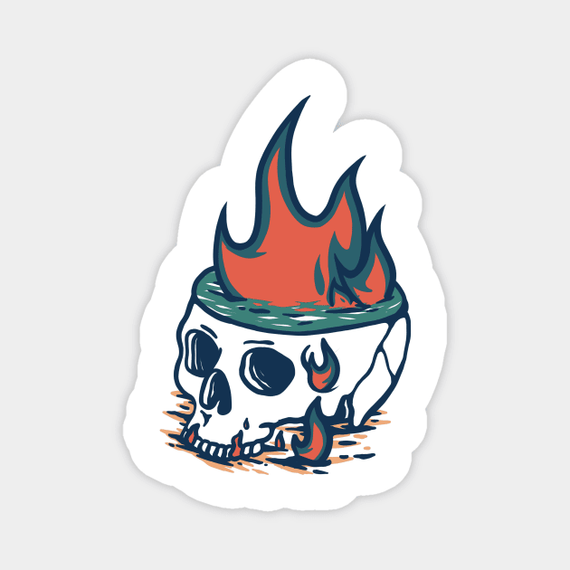 burn skull Magnet by eazy dead