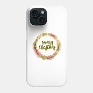 Merry Christmas - An Australian Native Floral Wreath Phone Case