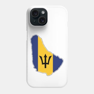 Barbados National Flag and Map Phone Case