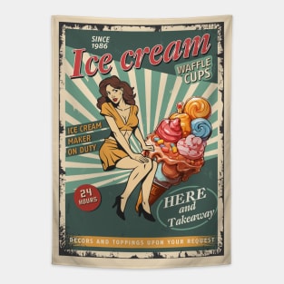 Ice Cream Vintage Tapestry