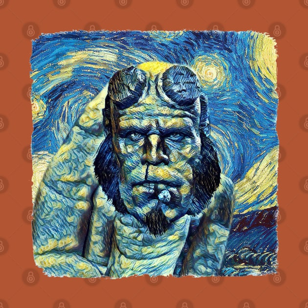 Hellboy Van Gogh Style by todos