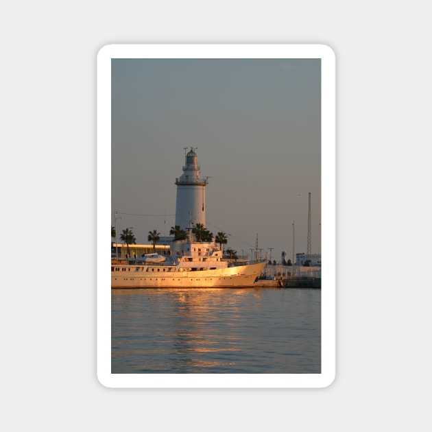 Evening In Malaga Harbor Magnet by AlexaZari