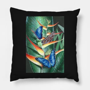 heliconia and morphos Pillow