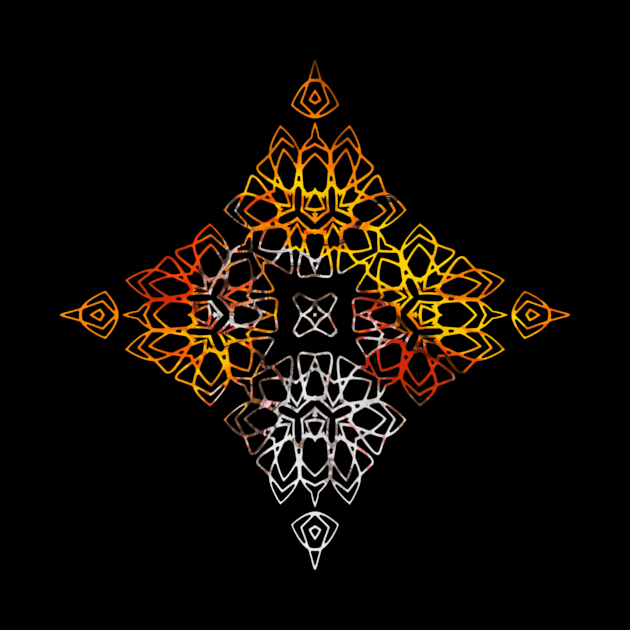 Geometric diamond, orange and white by Geomhectic
