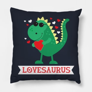 LOVESAURUS Dinosaur Cute Valentines Day Heart Love Pillow