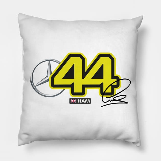 Formula 1 - Lewis Hamilton Number. Pillow by Tad