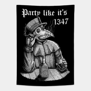 Party like it's 1347 - vintage chill Plague Doctor Tapestry